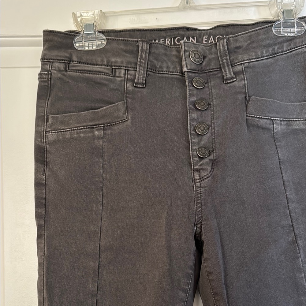 AE Hi-Rise Grey Multi Button Jean
